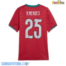 Camisa de time de futebol Portugal Nuno Mendes #25 Replicas 1º Equipamento Feminina Mundo 2026 Manga Curta